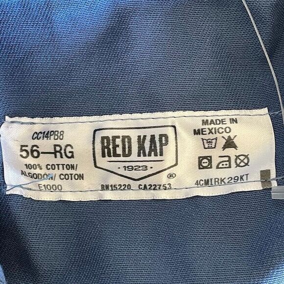 Red Kap Snap Front Cotton Work Coverall Mens Size 56 R Blue Long Sleeve Uniform - Picture 9 of 14
